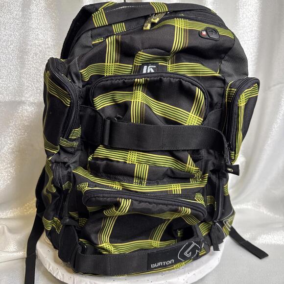 Burton Black & Green Large Backpack Multiple Compartments - Picture 1 of 15